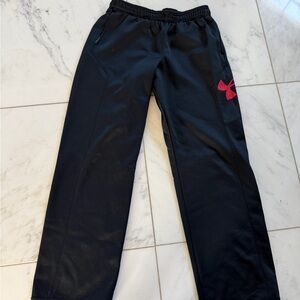 Under Armour Kids Black Joggers with Red Logo